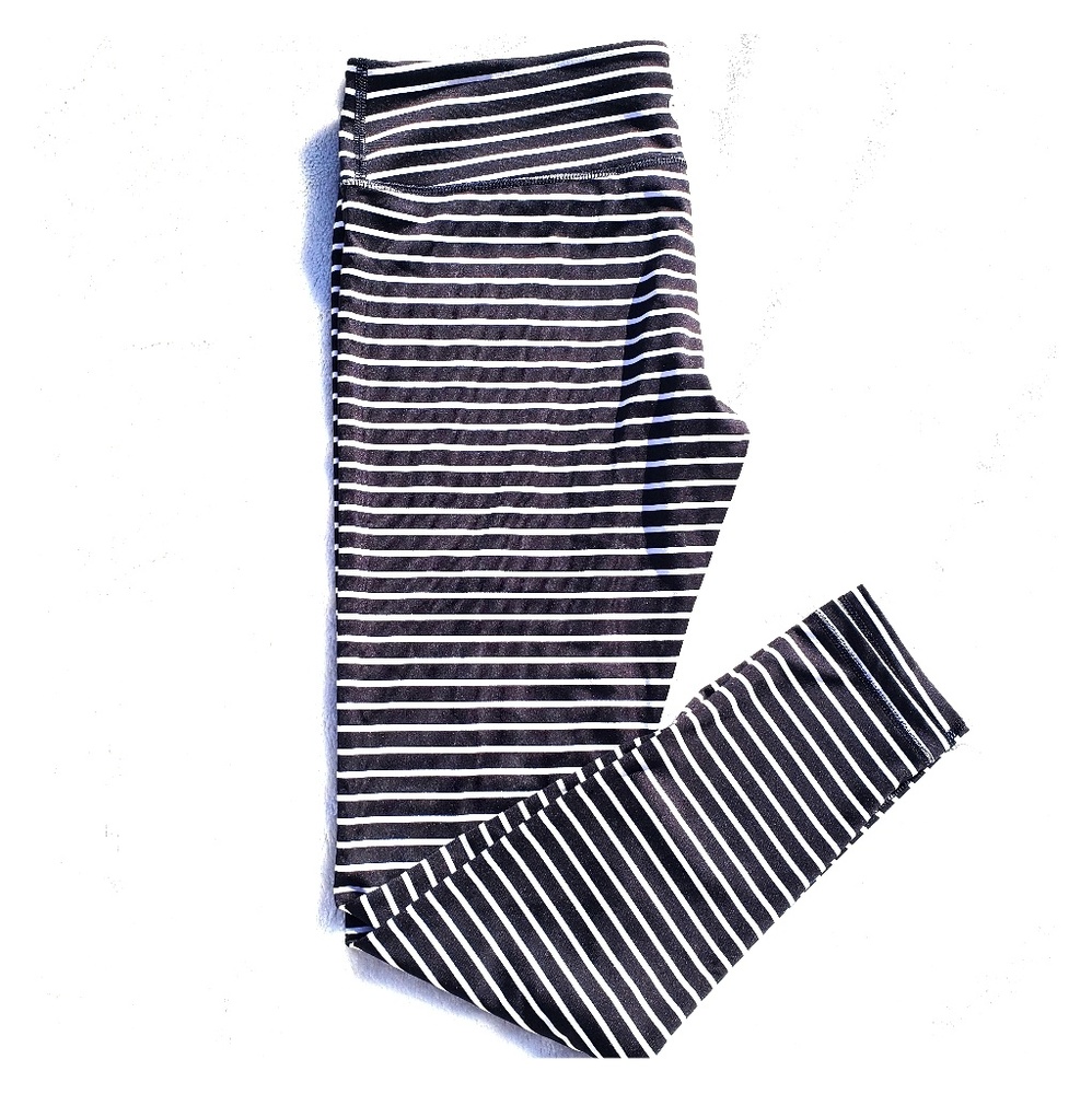 Black and White Stripped Athletic Pant